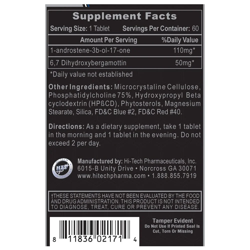 1-Testosterone, testosterona,  60 Tabletas, duración de 4 semanas