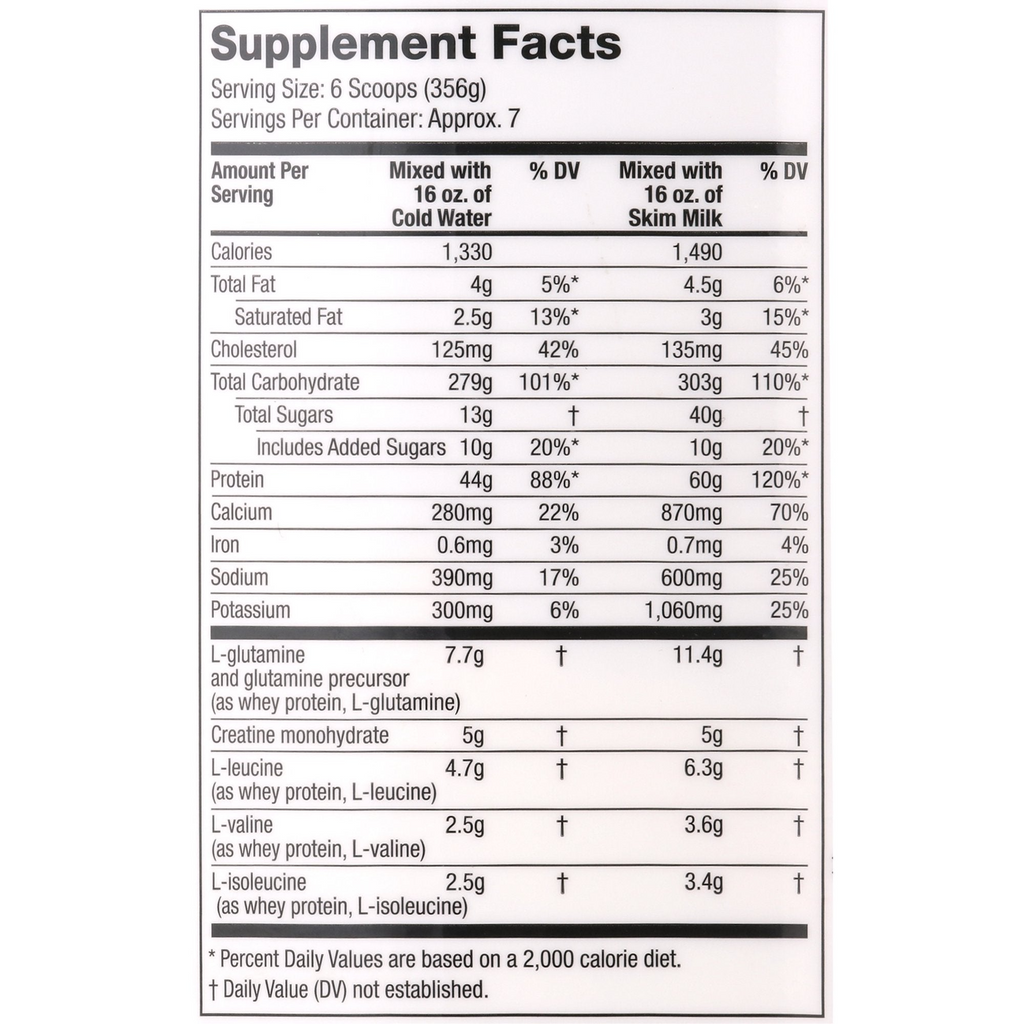 Proteína en polvo Muscletech Pro Series Mass Gainer , 60 g de proteína, Vainilla y Chocolate, 5 lb, 80 oz.