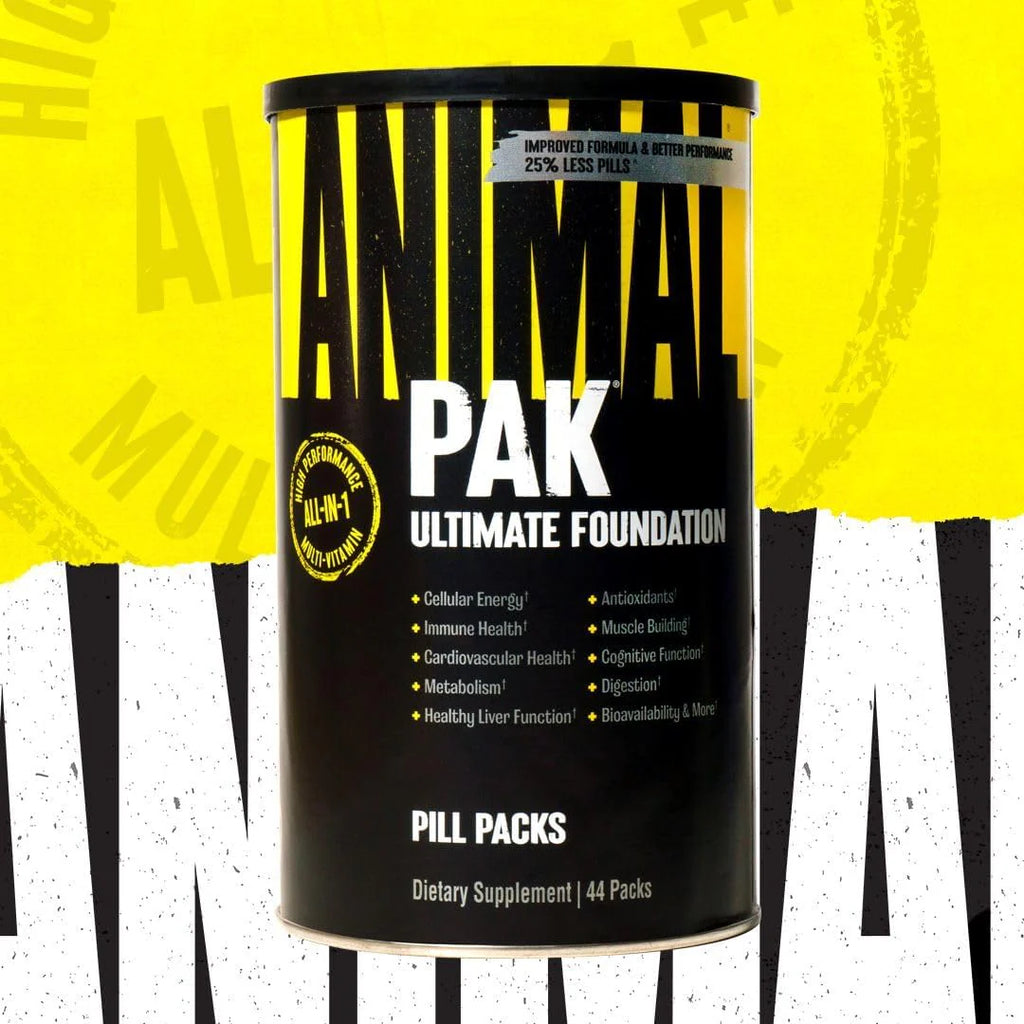 ANIMAL PAK, Envase de 44 paquetes, nueva presentación con menos pastillas por servicio. Todo en uno (Aminoácidos, Vitaminas, Enzimas y mucho mas)