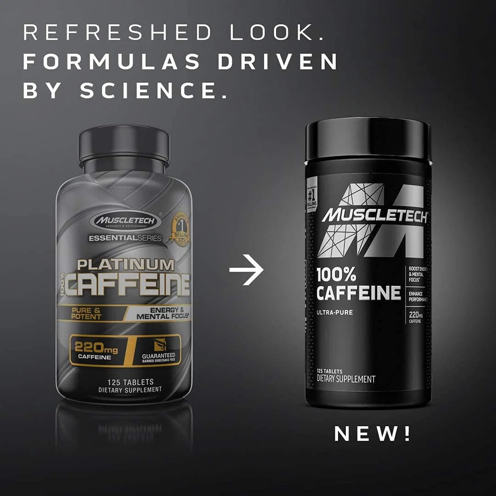 Cafeína 100% Pura, Energía, Enfoque, Resistencia. 125 Tabletas