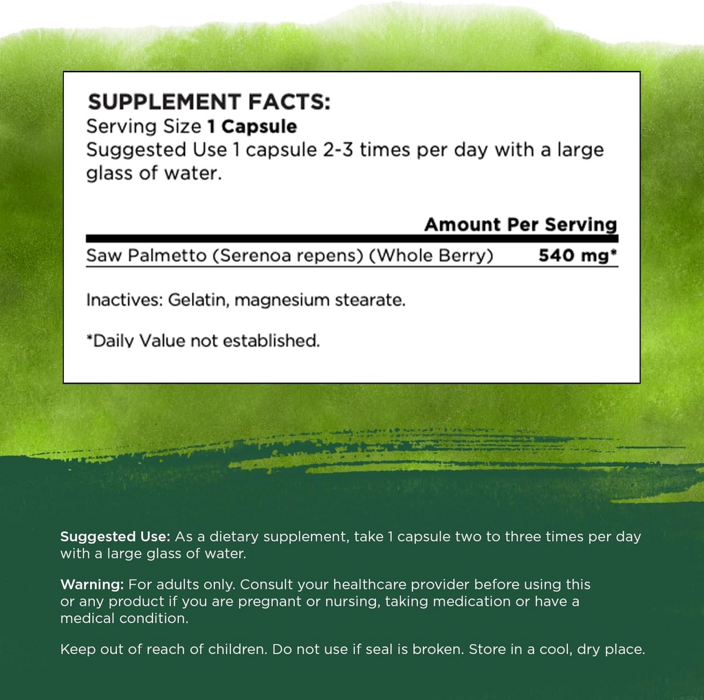 SAW PALMETTO: Suplemento pasa la salud de la próstata y todo el tracto urinario. Swanson. Varios tamaños disponibles