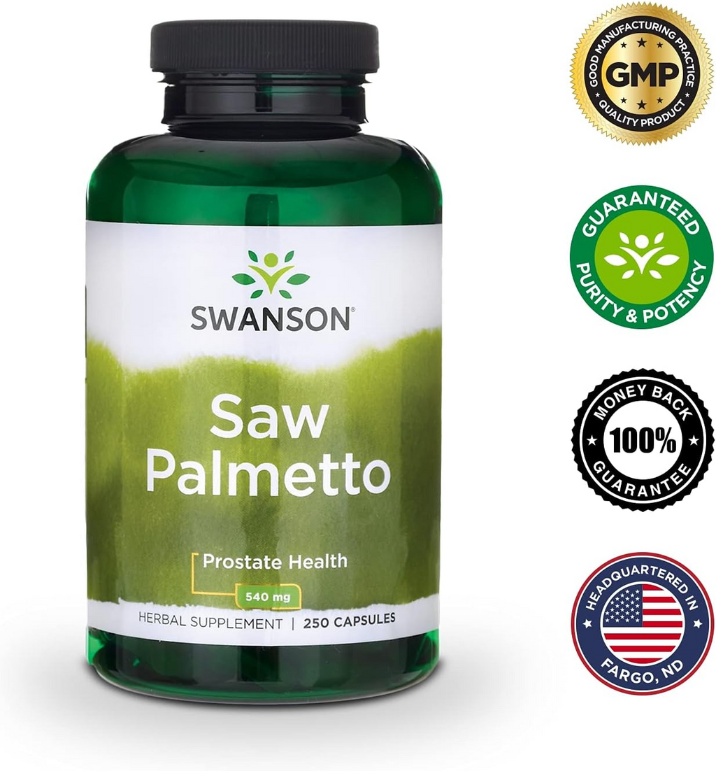 SAW PALMETTO: Suplemento pasa la salud de la próstata y todo el tracto urinario. Swanson. Varios tamaños disponibles