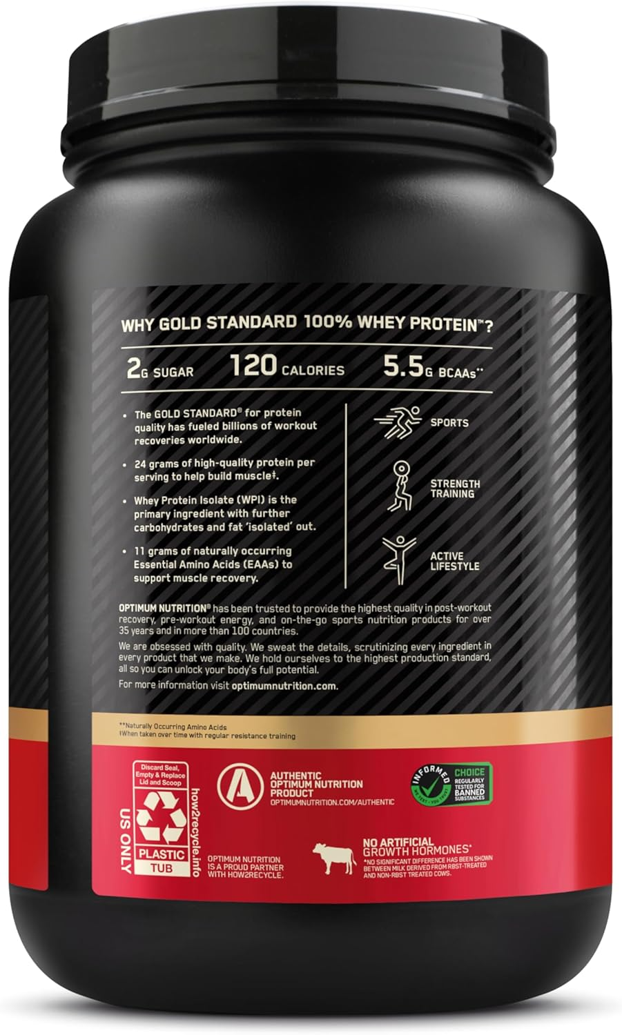 Proteína 100% WHEY, Gold Standard, chocolate, 5 libras