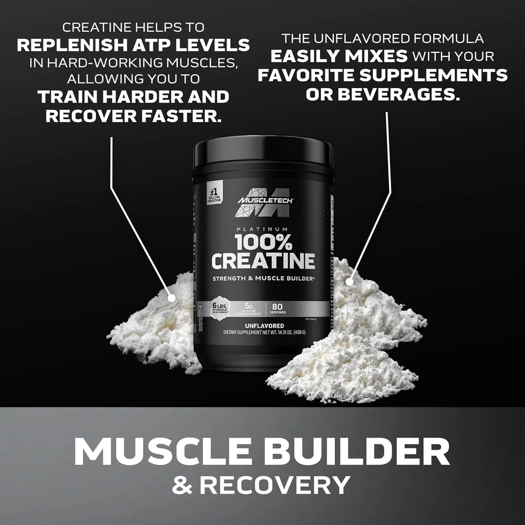 Creatina MuscleTech, aumenta músculos y fuerza, 14.11 oz, 80 servicios