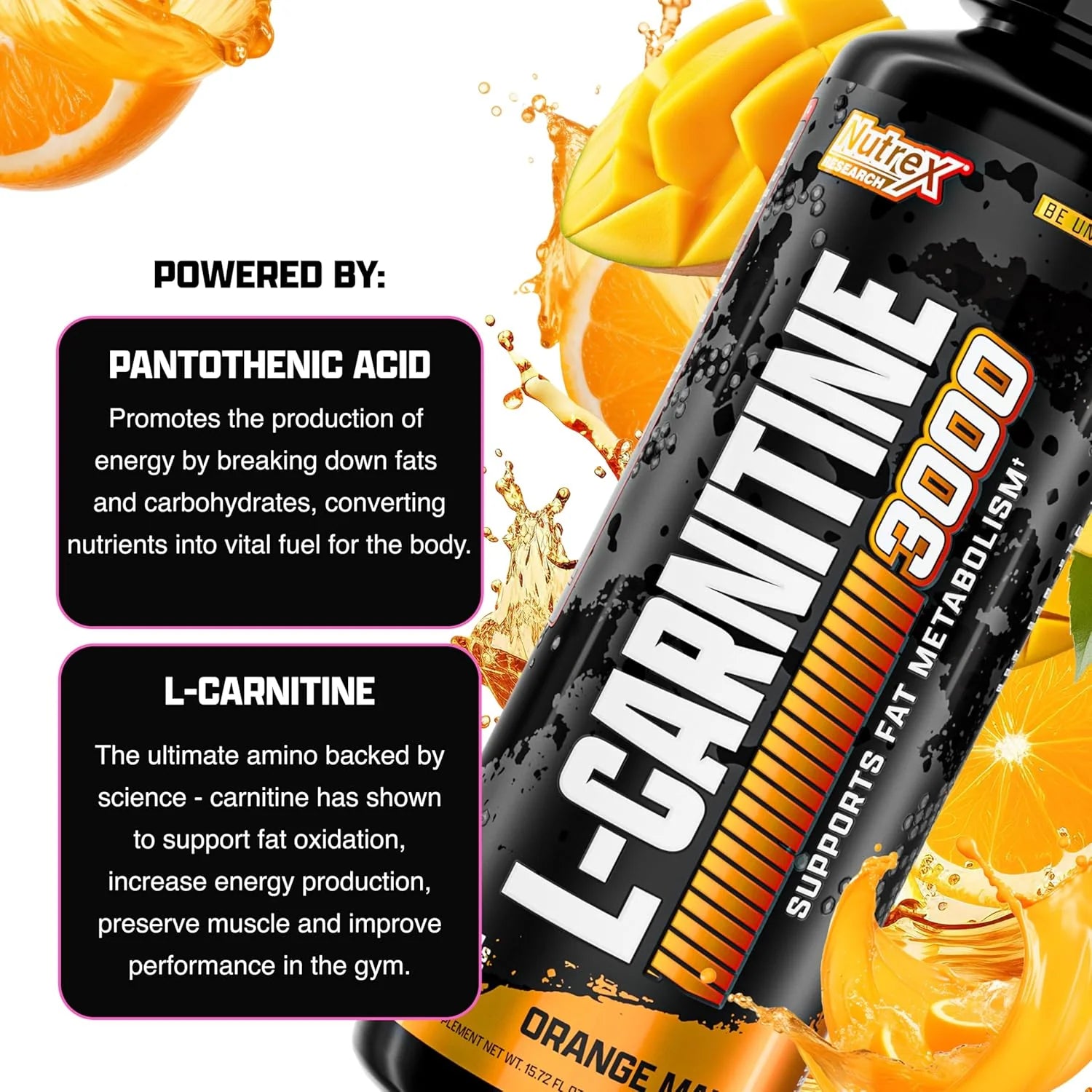 L-CARNITINA 3000, líquida, Nutrex, 31 servicios
