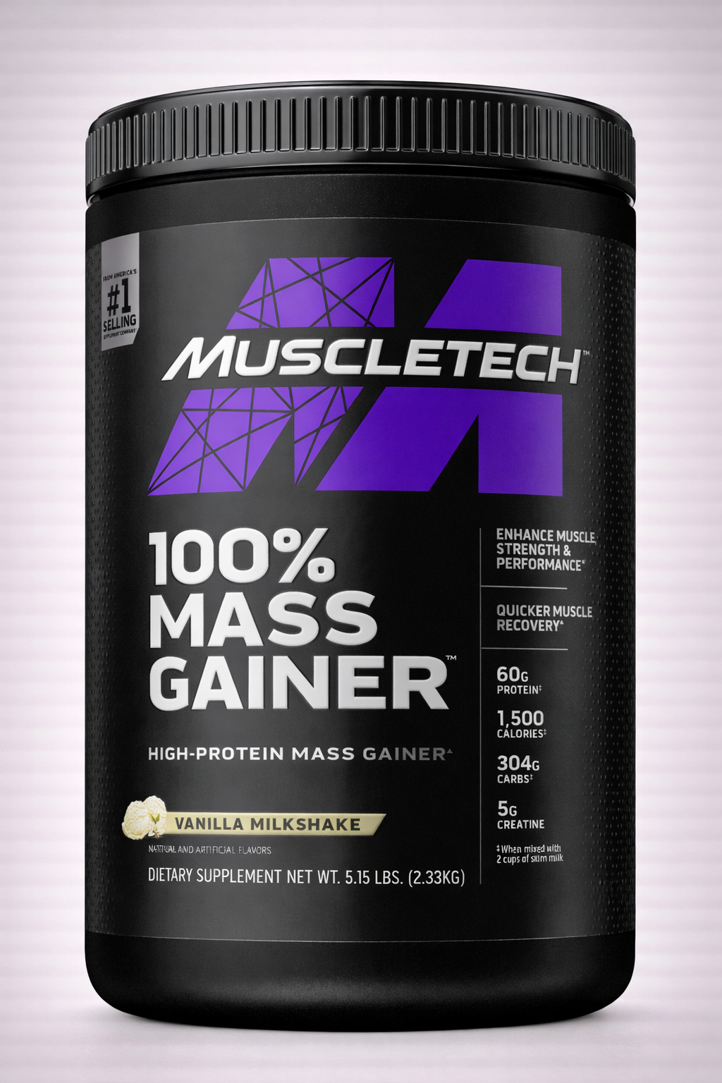 Proteína en polvo Muscletech Pro Series Mass Gainer , 60 g de proteína, Vainilla y Chocolate, 5 lb, 80 oz.