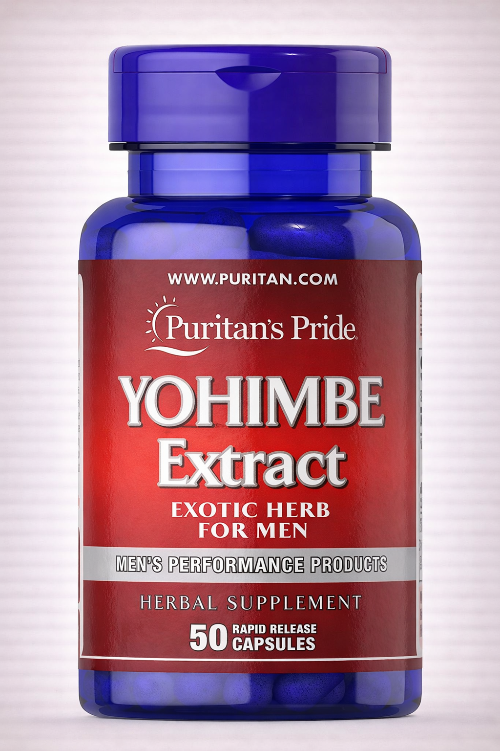 Yohimbe, Puritan’s Pride, aumenta el libido y la potencia sexual en hombres y mujeres, 50 cápsulas