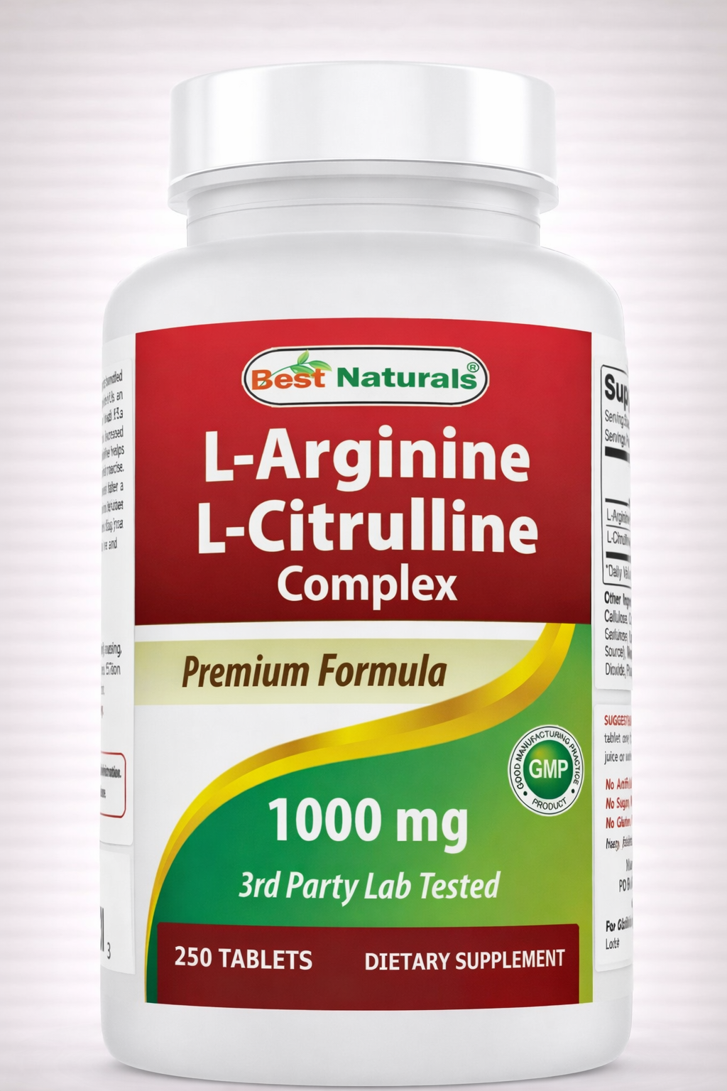 L-Arginina y L-Citrulina, Best Naturals, 1000 mg, 250 tabletas