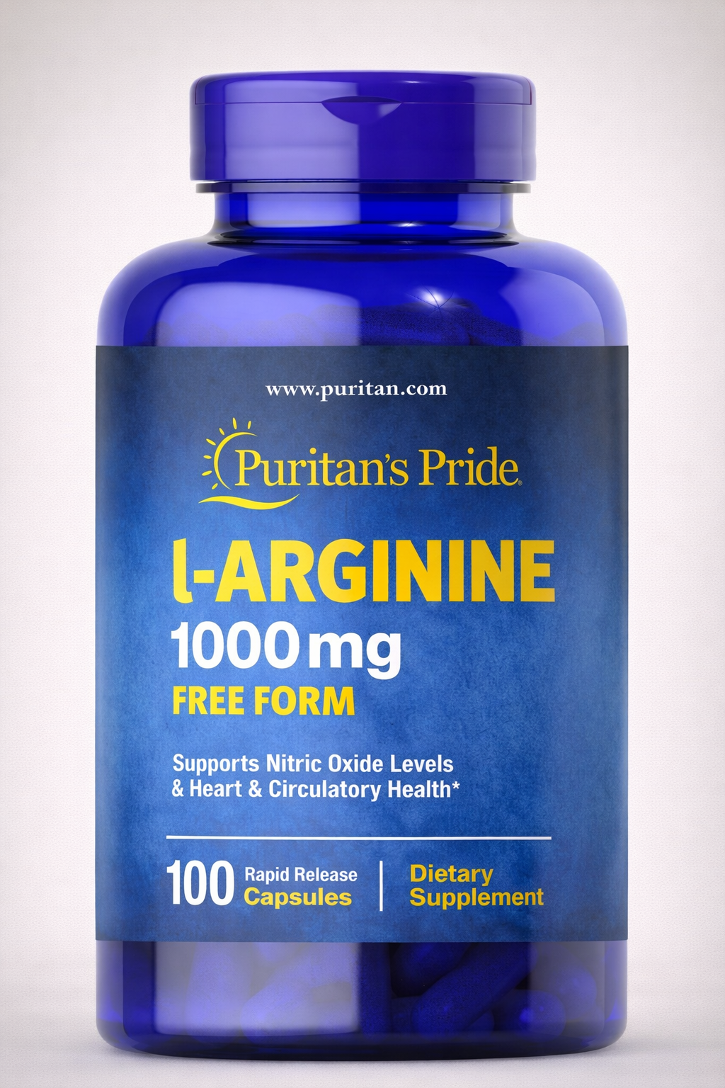 L-Arginina, salud sexual, fertilidad, fertilidad, corazón, diabetes. Puritan’s Pride. 1000 mg, 100 cápsulas