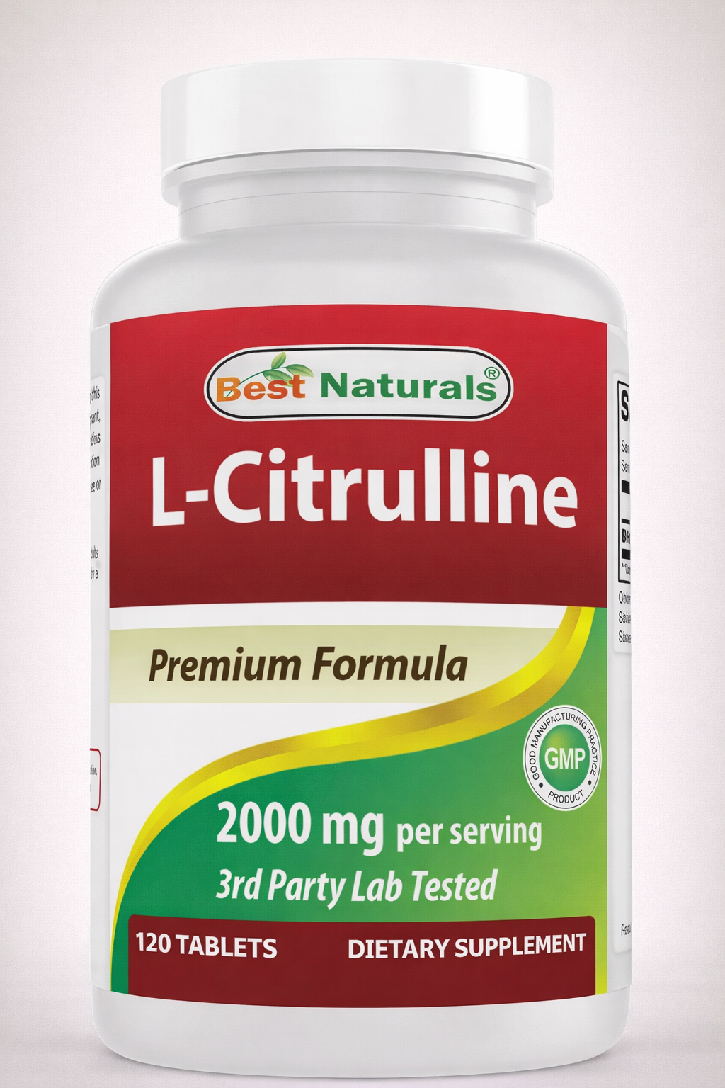 L-Citrulina 2000 mg, Best Naturals, Sin gluten, 120 tabletas