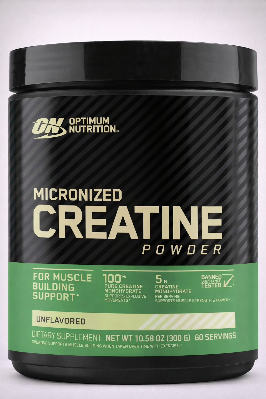 Creatina micronizada, Optimun Nutrition, 300 gramos, 60 servicios