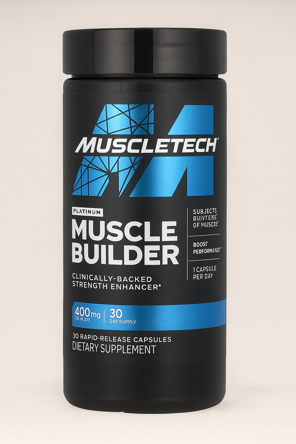 MuscleTech, Platinum Muscle Builder, 400 mg, 30 cápsulas de liberación rápida