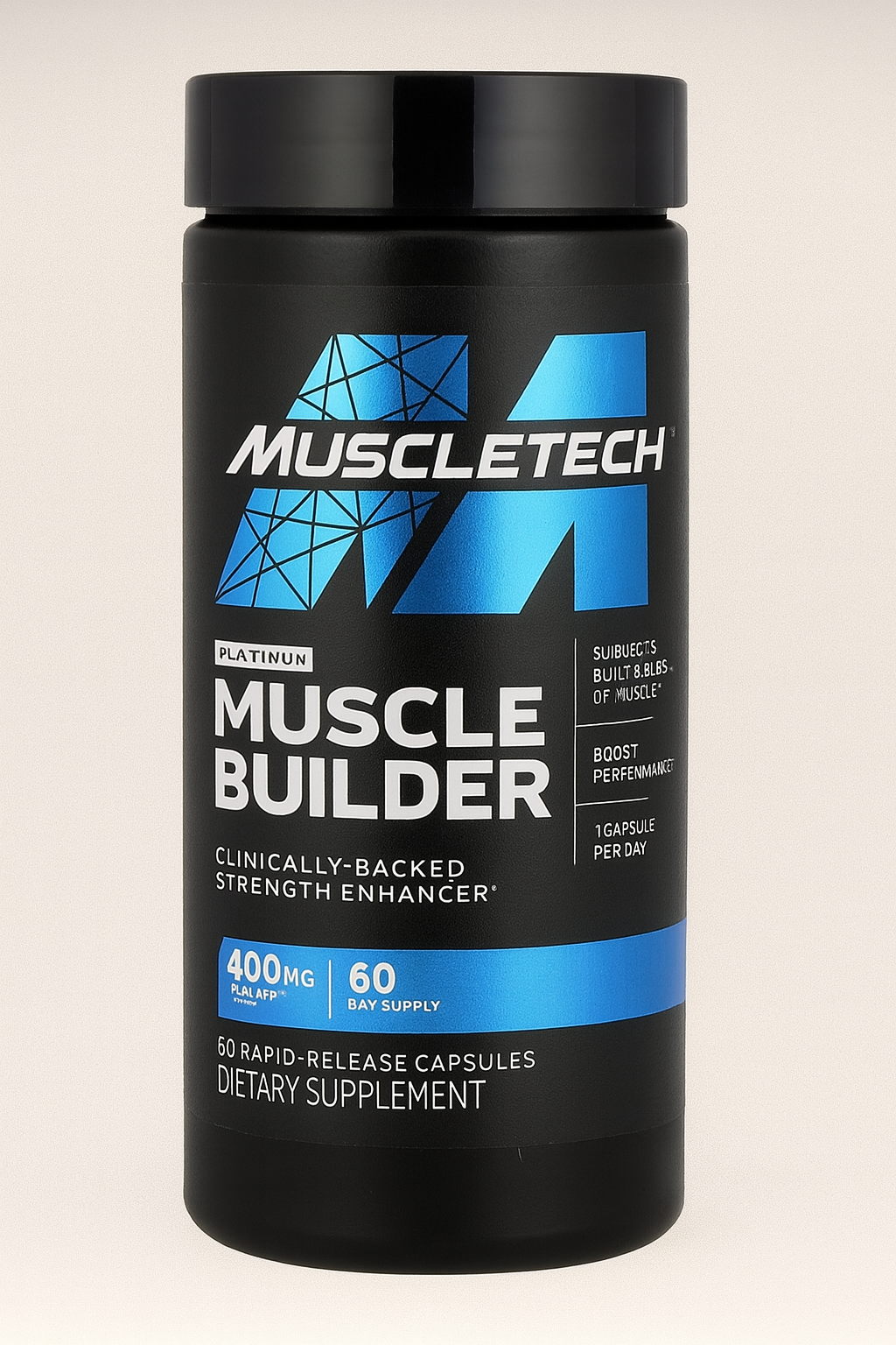 MuscleTech, Platinum Muscle Builder, 400 mg, 60 cápsulas de liberación rápida