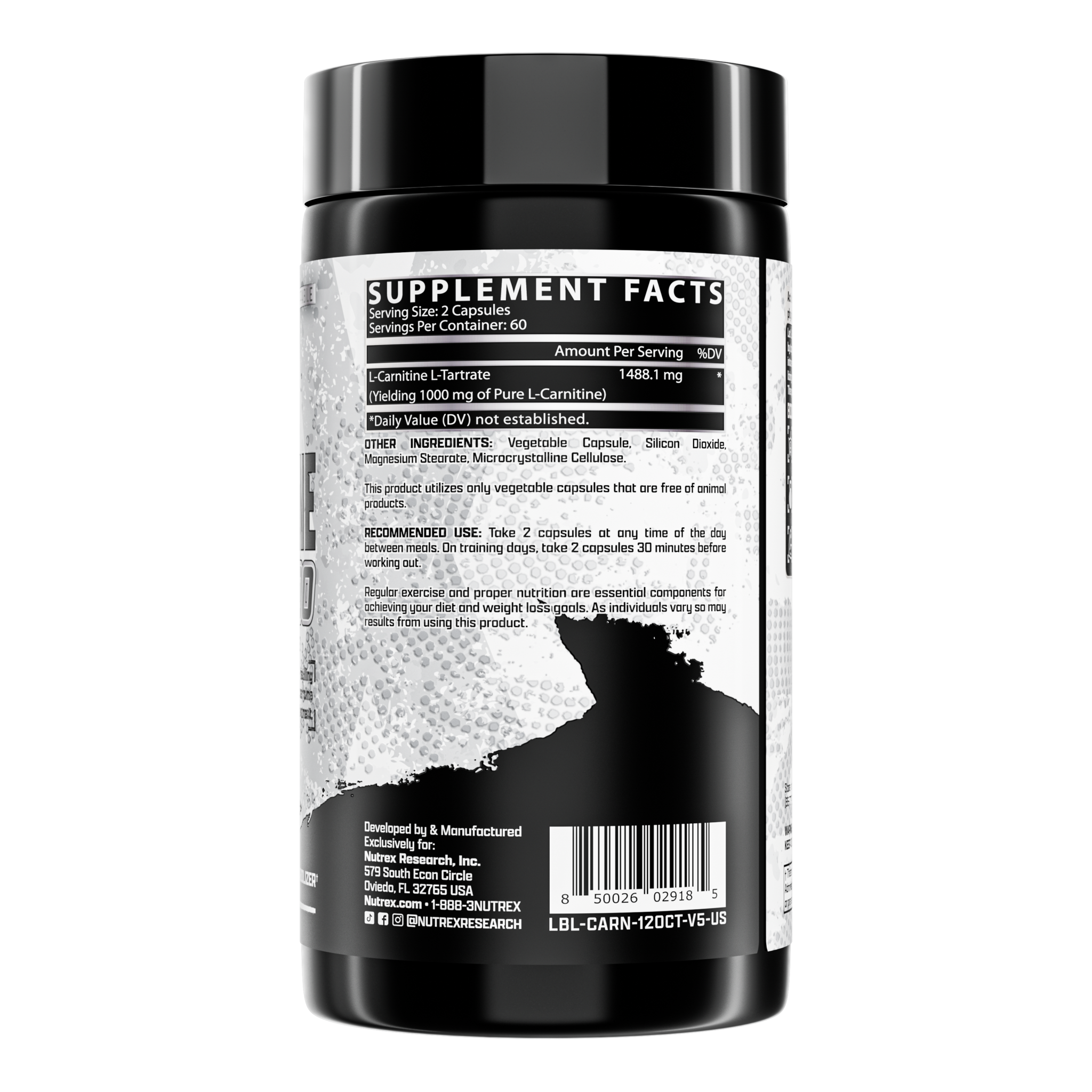 L-Carnitina, 1000 mg, Nutrex, de alta pureza, Varios tamaños disponibles