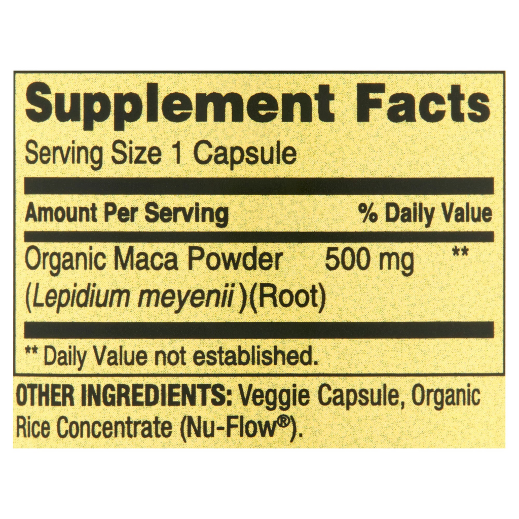 Maca, 500 mg, Spring Valley, fertilidad, sexualidad, para hombres y mujeres. 90 cápsulas