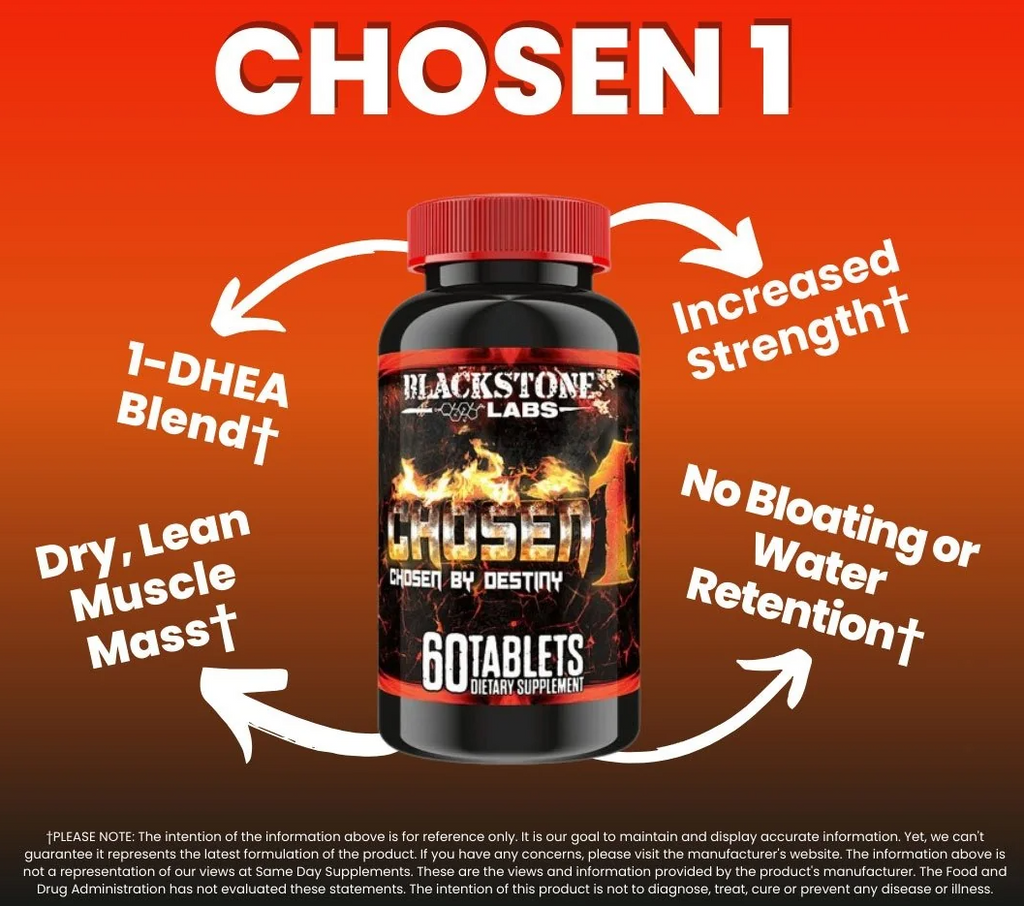 Blackstone Labs Chosen 1, 60 tabletas, potente precursor de testosterona,  duración 4 semanas