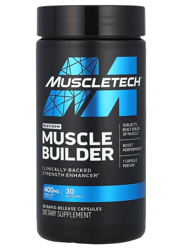 MuscleTech, Platinum Muscle Builder, 400 mg, 30 cápsulas de liberación rápida