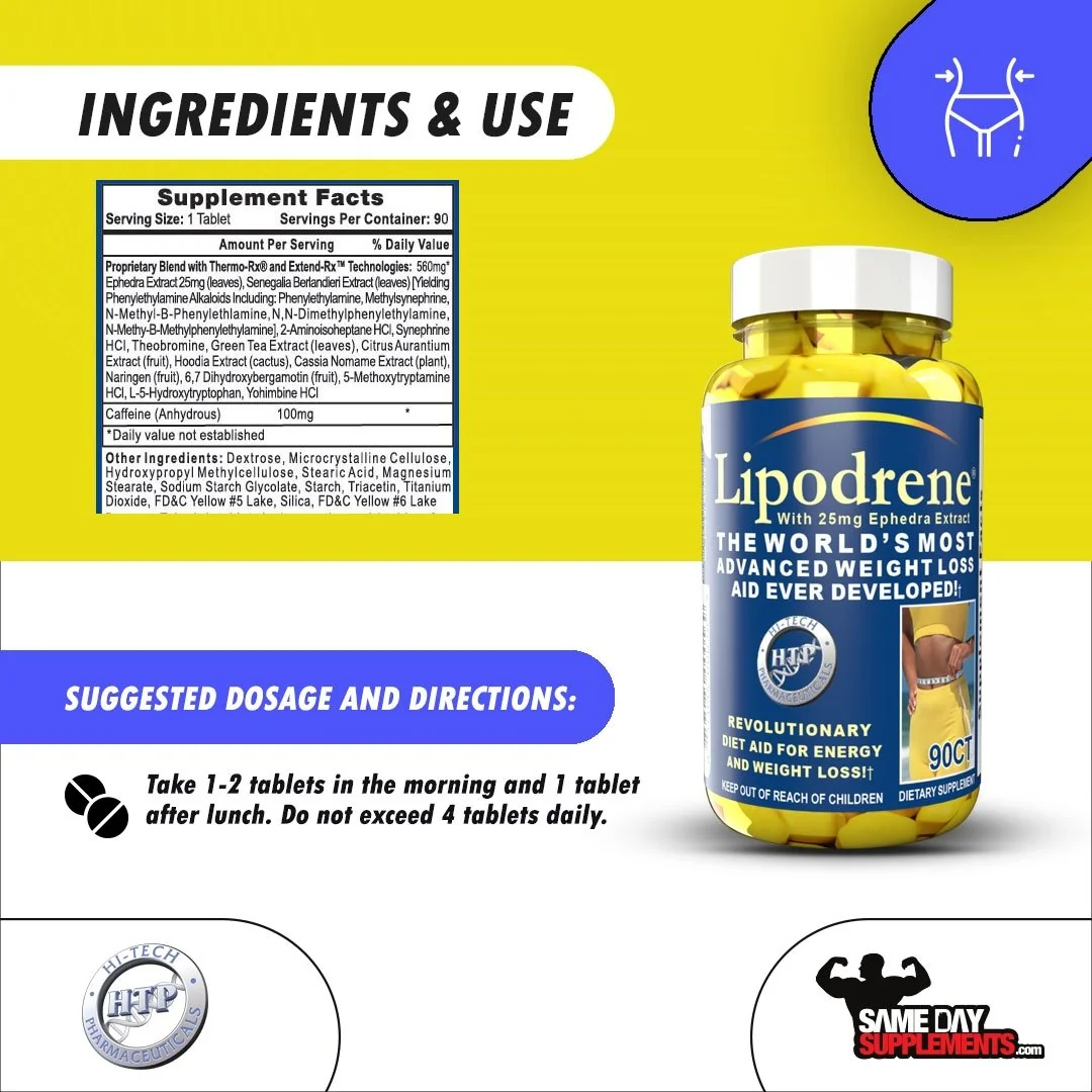 Lipodrene el mas avanzado quemador de grasa, 90 tabletas